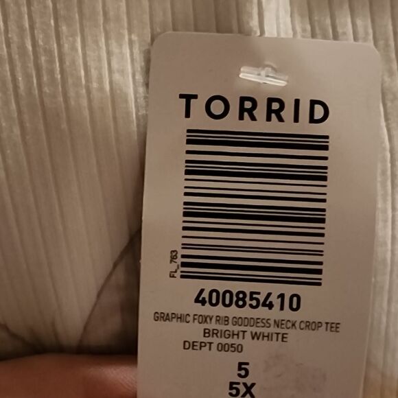 5X 28W Torrid White Floral Butterfly Everyday Rib Goddess Neck Crop Tank Tattoo - Picture 6 of 6